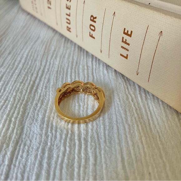 Eternity Twist Gold Helix Braid Pave Band Ring “Bellamy” Classic Engagement Prom - Picture 7 of 12